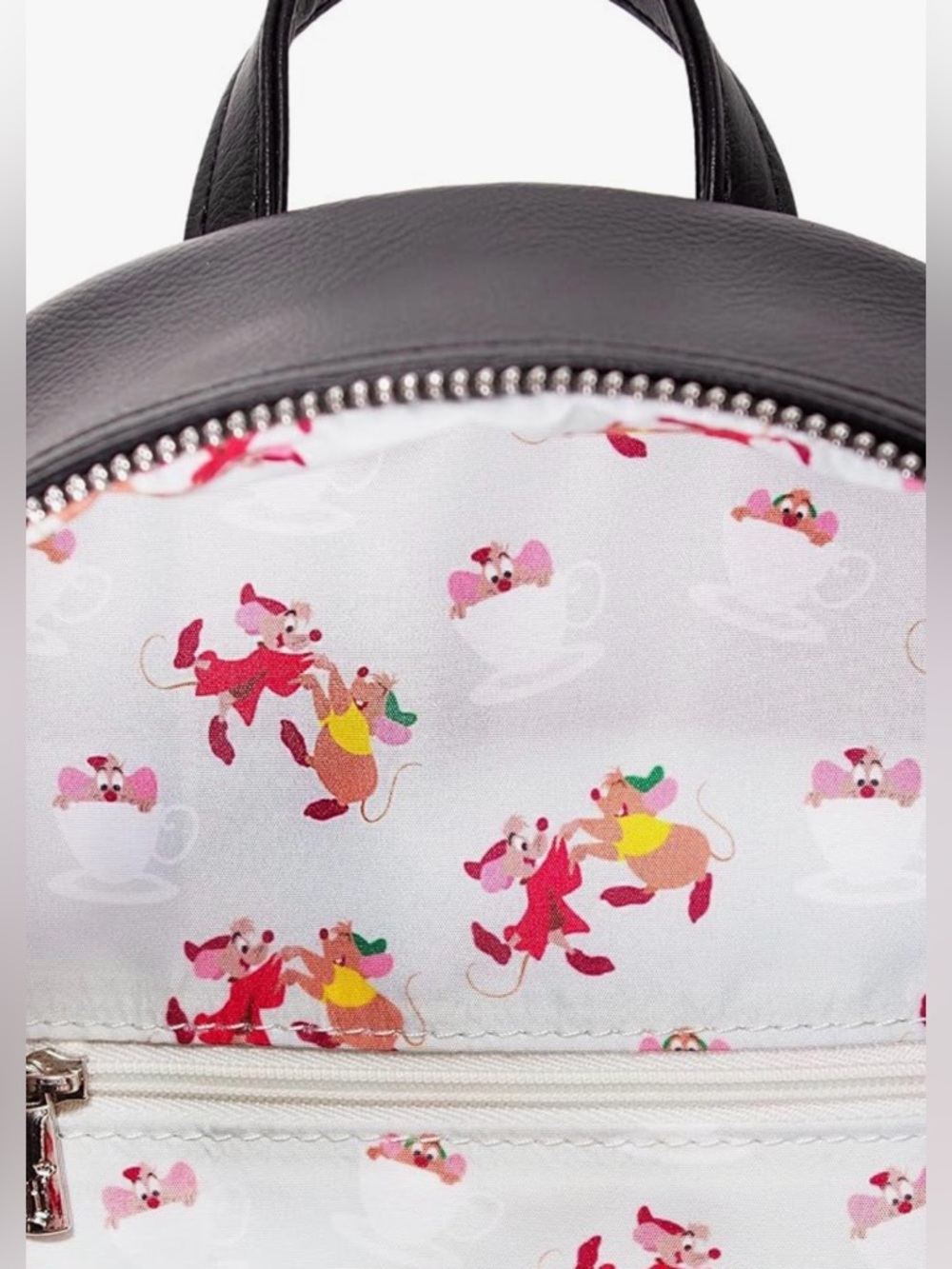 NWT Loungefly LASR X Disney Cinderella Lucifer and Gus Gus mini backpack - Picture 4 of 15